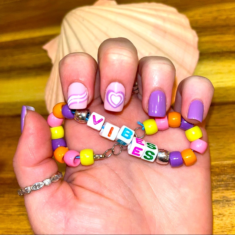 Handmade "VIBES" Beaded Bracelet | Colorful Letter Bracelet | Y2K Jewelry